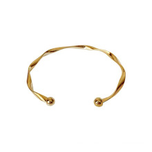 Shangjie Oem Joyas Fashion Party Women Twisted Jóias de ouro simples simples Bangles de ondas ajustáveis ​​para presentes